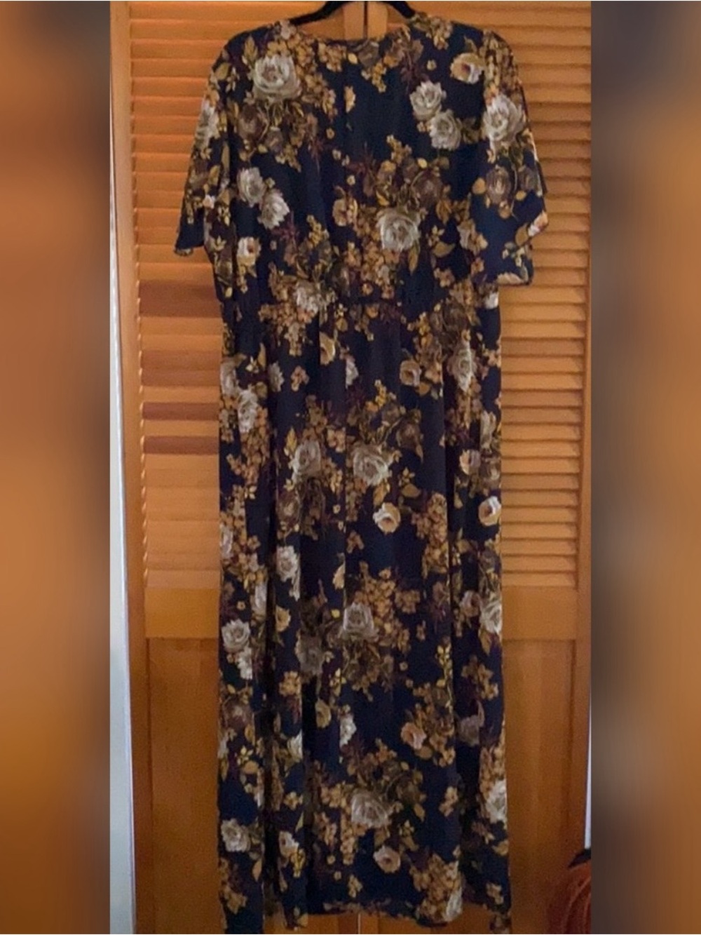 IN SEARCH OF                                Floral Maxi Dress in Navy and Gold